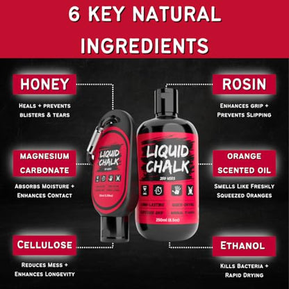 PowerGrip Liquid Chalk – Sweat-Proof, No-Mess Grip Enhancer for Weightlifting, Rock Climbing & Gymnastics - size: 1x 50ml bottle