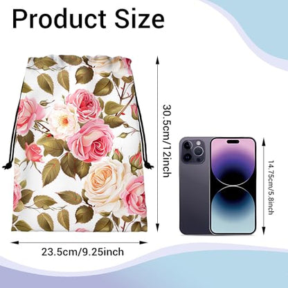Gymnastics Grip Bag Lightweight Small Drawstring Grip Bags for Gymnasts - color: Blossom Floral-pink