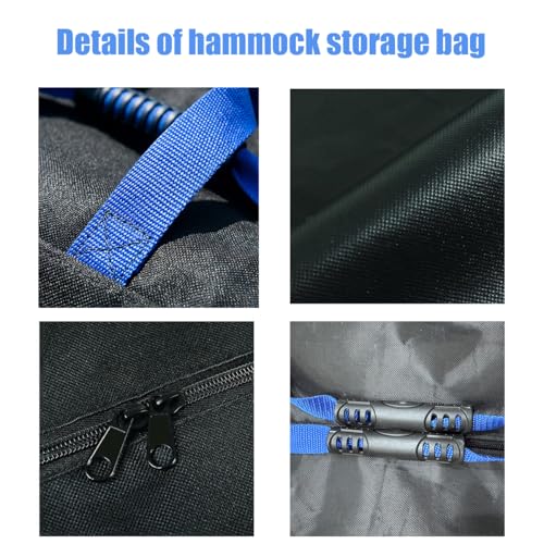 Hammock Storage Bag Heavy Duty Waterproof, 62''L x 10''W", Portable Steel Hammock Stand Carrying Bag with Zipper Closure, Black