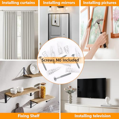 100 Pcs Self Drilling Drywall Anchors (Screws No Included), Plastic Anchors for Drywall, Sheetrock, Gypsum Wallboard, Screw Anchors for Multiple Wall Hanging Items, No Pre Drilling Required