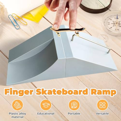 Simhoa Finger Skateboard Ramp, Mini Fingerboard Ramp, Plastic Skateboard Obstacle, Training Props for Finger Skill Development, Desk Skatepark Toy & Gift for Kids Teens Fingerboard Players, Ramp - size: Ramp