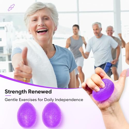 FitBeast Stress Balls for Adults, Hand Exercise Balls 6 Pack, Stress Relief & Grip Strength Trainer, Squishy Balls & Squeeze Balls for Arthritis, Carpal Tunnel, Hand Therapy with 3 Resistance Levels - color: Teal Blue, Amethyst Purple, Midnight Black