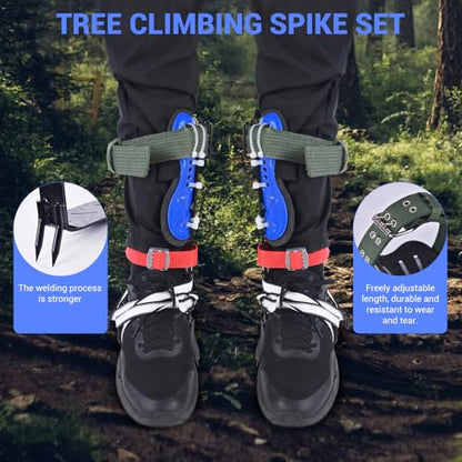 Climbing Equipment. Tree - Climbing Kits. Anti - Slip Climbing Tools with footboards. —— Forestry Operation Equipment Suitable for Rock Climbing, Tree Trimming, Hunting, and Fruit Picking. - style: Portable