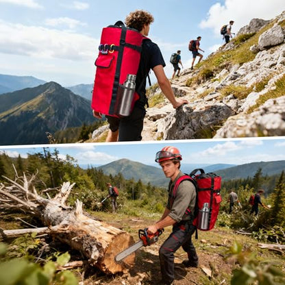 Climbing Rope Bag,Large Capacity Arborist Tree Rope Storage Bag,Waterproof Outdoor Rock Climbing Gear Bag - color: Red