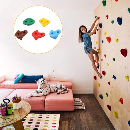 HYGRAD BUILT TO SURVIVE 20pc Rock Wall Climbing Holds for Kids - DIY Climbing Set Indoor & Outdoor Playground Accessories Wall Climbing Play Set