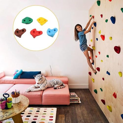 HYGRAD BUILT TO SURVIVE 20pc Rock Wall Climbing Holds for Kids - DIY Climbing Set Indoor & Outdoor Playground Accessories Wall Climbing Play Set