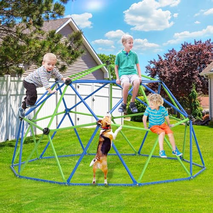 Climbing Dome Jungle Gym 10ft Outdoor Playset Kids Playground Equipment - color: Blue