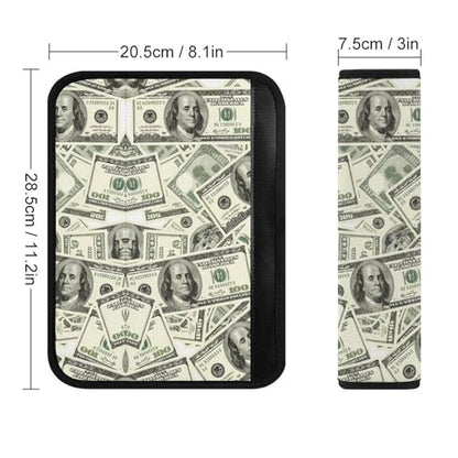 2 Pack 100 Dollar Bills Money Car Seat Straps Shoulder Pads Breathable Shoulder Protector for Elderly Support, Most Cars, Pressure Relief - color: Pattern 901