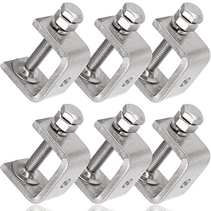 Stainless Steel C Clamps Mini 1 Inch for Mounting, Heavy Duty Metal U Clamps for Metal Working, Small Desk Clamp with Stable Wide Jaw Opening & Protective Pads/I-Beam Design (6pcs) - color: 1 3/16 In-6pcs-30mm