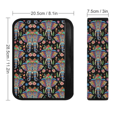 2 Piece Soft Padded Car Seat Belt Pad for Elderly Support, Stroller Pushchair High Chair, Elephant Wild Life Flowers Shoulder Harness Cover, Shock Absorption - color: Pattern 227