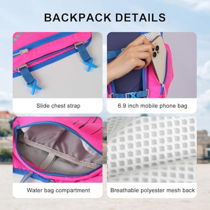 INOXTO Running Hydration Vest Backpack,Lightweight Insulated Pack with 1.5L Water Bladder Bag Daypack for Trail Hiking Running Cycling Race Marathon for Women Men - color: Pink