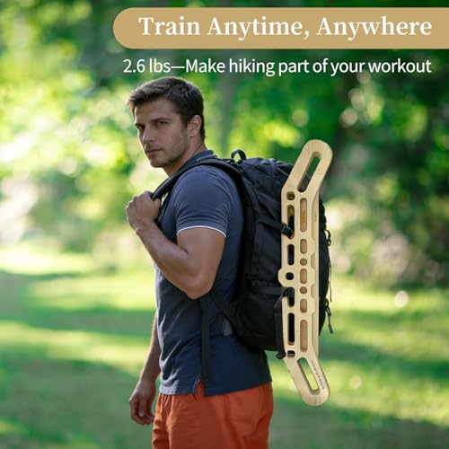 Wooden Hanging Board for Climbing, Multi-Grip Fingerboard for Indoor/Outdoor Fitness Training, Enhances Climbing Power & Grip Strength, Perfect for Adult Fitness Enthusiasts