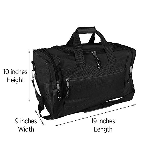 DALIX 17" Blank Duffle Bag Duffel Bag Travel Size Sports Durable Gym Bag - color: Black