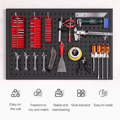 Tool Wall Pegboard, Black Office Desk Metal Hanging Board, Pegboard And Accessories, Wall Storage Rack, Suitable For Home, Office, Dormitory, Gaming Desk(39.4x11.81in) - size: 39.4x11.81in