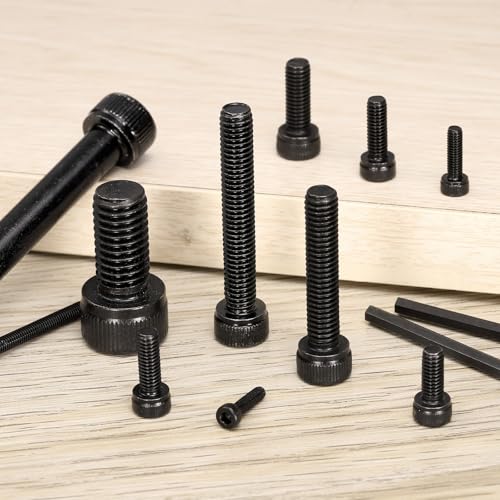 uxcell 30Pcs Hex Socket Head Cap Screws Bolts with Nuts, M2.5x10mm 304 Stainless Steel Socket Drive Machine Screws Bolts with Hex Wrench, Full Threaded, Black - size: M2.5x10mm