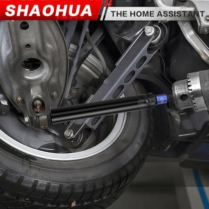 9/16"(14mm) Nut Driver 6" 12", Deep Nut Runner Hollow Socket w/ 1/4" Hex Shank Adapter, 1/2" Drive 9/16 Socket for Ceiling Long Threaded Rod Bolts/Ductwork, 2 Lengths for Overhead Fastening - size: F. 9/16(14mm) 6" 12"