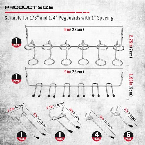 Ultimate 121-Piece Pegboard Hooks Set, Pegboard Accessories with Metal Hooks, Durable Peg Board Organizer Accessories, Pegboard Bins, Peg Board Tool Utility Hooks - style: 121 pcs -- Black
