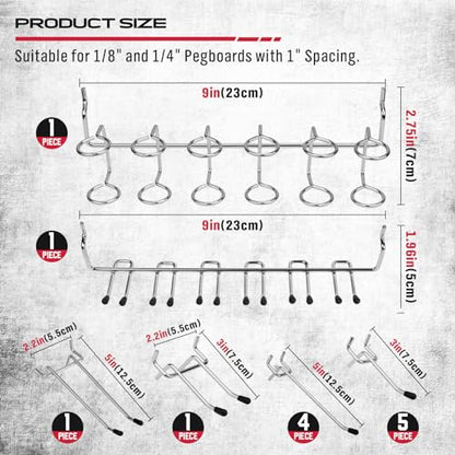 Ultimate 121-Piece Pegboard Hooks Set, Pegboard Accessories with Metal Hooks, Durable Peg Board Organizer Accessories, Pegboard Bins, Peg Board Tool Utility Hooks - style: 121 pcs -- Black