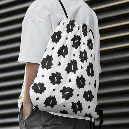 Beam Backpack Drawstring Sack Large Capacity for Soccer Basketball Sports Workout Equipment Travel, Cow Spot Bags - color: Picture (24)