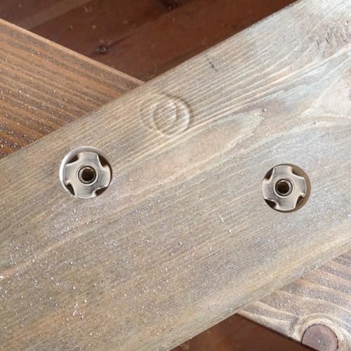 1/4"-20 T-Nut, 5/16" Barrel Length, 304 Stainless Steel Threaded Insert, 4-Pronged Tee Nut for Wood, Rock Climbing Holds, Cabinetry, Furniture, 25 PCS - size: 1/4"-20