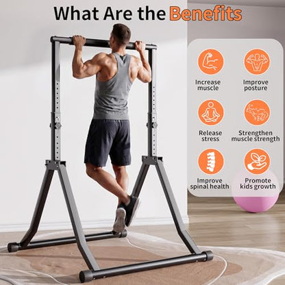 Foldable Pull Up Bar Station 58.3''-76.8'' Power Tower - color: 58.3"-76.8"