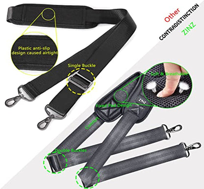 ZINZ Shoulder Strap 58" Ultra-Thick Fixed Padded and Adjustable Buckles Crossbody Strap for Briefcase Laptop Bag Luggage - color: Dark Gray