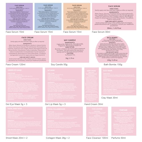 Gifts for Women, Birthday Gifts, 33 Pcs Rose Hydrating Face Skin Care Gifts Set, Bath & Body Spa Gifts Basket Set for Women, Beauty Care Kit, Makeup Bag, Face Serum, Christmas, Anniversary, Wife, Mom