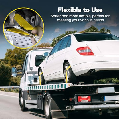 2 PCS 2" x 36" Lifting Slings Straps Polyester Web Slings with D Rings - Lifting Slings 3,333 lbs, Working Load Limit 10,000 lbs Polyester Lifting Strap for Cars, SUVs, Trucks, Heavy Machinery - color: Yellow