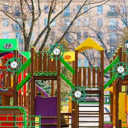 Kids Playground Accessories Outdoor Plastic Steering Wheel Playset Pirate Ship Wheel for Playhouse Garden Backyard Tree House - color: Green Set 1