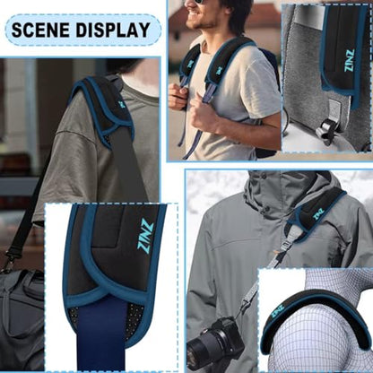 ZINZ 2-Pack Universal Shoulder Pad with Ultra thick Cushion for Bag Luggage Bag Crossbody, Plus Long & Anti-Slip & Breathable,Black Blue-2Pack - color: Black Blue-2pack