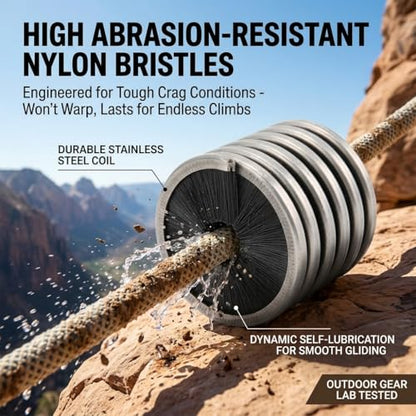 Yosoo Health Gear Rope Brush, Rope Cleaner Climbing, Nylon Stainless Steel Climbing Rope Cleaner, Black Rope Cleaning Brush for Rope Way Mountaineering Cave Exploration Aerial Work