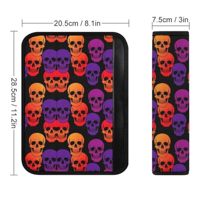 Universal Soft and Comfortable Skull Ombre Black Seat Belt Cover for Kids, Most Cars, 2 Piece Seat Belt Covers Cushion Shock Absorption - color: Pattern 374