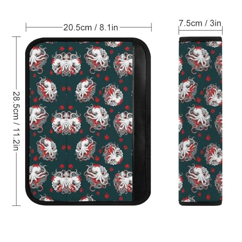 Universal Fit Seat Belt Shoulder Pad for Adult Use, Most Cars, 2 Pack Artistic Octopus Clouds Harness Pads Strap Pressure Relief - color: Pattern 281