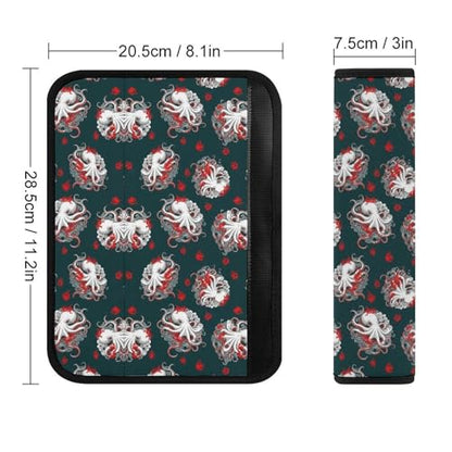 Universal Fit Seat Belt Shoulder Pad for Adult Use, Most Cars, 2 Pack Artistic Octopus Clouds Harness Pads Strap Pressure Relief - color: Pattern 281