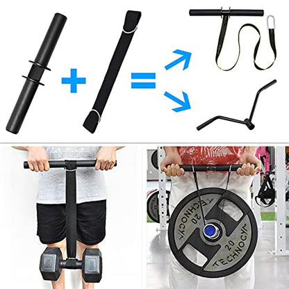 Brebebe Farmer Walk Handles Straps 2 T Bar Row Straps Multifunction Fitness Rope, Heavy Duty T-bar Strap, Dumbbell Strap for Dip Belt, Barbell Strap Rope Handles Strap, Hanging Strap Workout Equipment