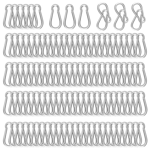 Heavy Duty Spring Snap Hook Carabiners, Galvanized Steel Quick Links, Spring Clips in Black & Silver, Multiple Sizes: 1.6Inch/2Inch/2.4Inch/3Inch/4Inch, for Swing Hammock Camping Keychain Outdoor - size: M4-120PCS, style: Silver