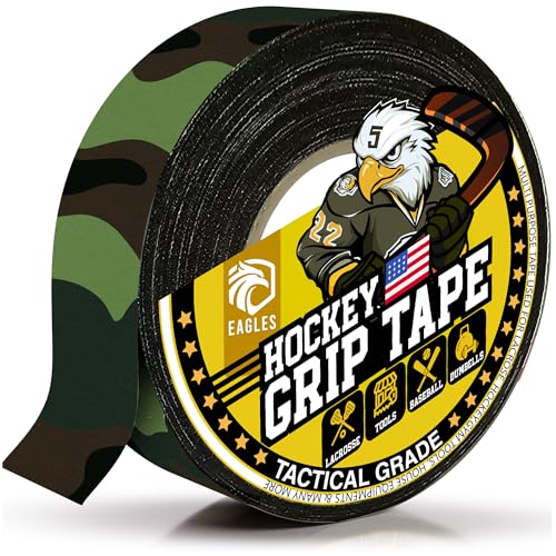 EAGLES Hockey Tape Multipurpose Cloth Tape Roll for Lacrosse Baseball & Softball Bats, Rackets, Pullup Bars, Gardening Tools, Sports Gift Perfect for Wrist, Ankle, Foot, Knee and Hand Taping - color: Camo