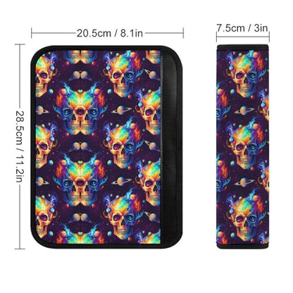2 Pack Space Planet Skeleton Skull Car Seat Straps Shoulder Pads Universal Soft and Comfortable Seat Belt Cushion for Adults and Children, Stroller Pushchair High Chair - color: Pattern 677