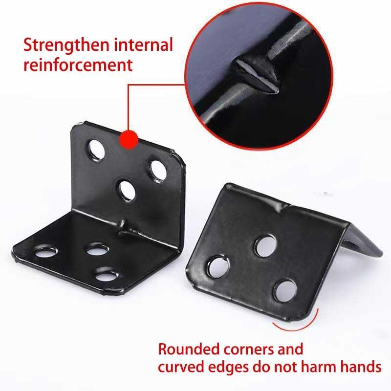 16 Pcs L Bracket Corner, Bracket Stainless Steel Lock Pin with 96 Screws, Suitable for Cabinets, Kitchens, Furniture, Bookshelves - size: 16 Pcs Square Bracket Corner