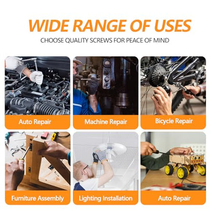 448 pcs M5/M6/M8 Metric Hex Head Socket Cap Bolt & Nut Assortment,304 Stainless Steel Metric Machine Screws, Hex Socket Head Cap Screws Nuts and Bolts Assortment Kit with Flat & Lock Washers - size: M5/M6/M8 - 448PCS