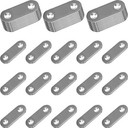30PCS Straight Brace Brackets 1.42 Inch Stainless Steel Flat Mending Plates, Repair Fixing Joining Brackets for Wood Furniture with Screws - size: 1.42 inches (30 Pieces)