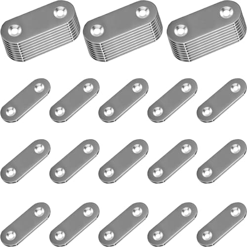 30PCS Straight Brace Brackets 1.42 Inch Stainless Steel Flat Mending Plates, Repair Fixing Joining Brackets for Wood Furniture with Screws - size: 1.42 inches (30 Pieces)