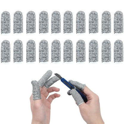 20 pcs Cut Resistant Cots Finger Protection Finger Sleeve Protectors, Glove Life Extender, Anti-Slip Finger Cots Anti-Cut Fingertips Thumb Guards for Work, Handicrafts, Kitchen, Sculpture Supplies - size: 20 Pack