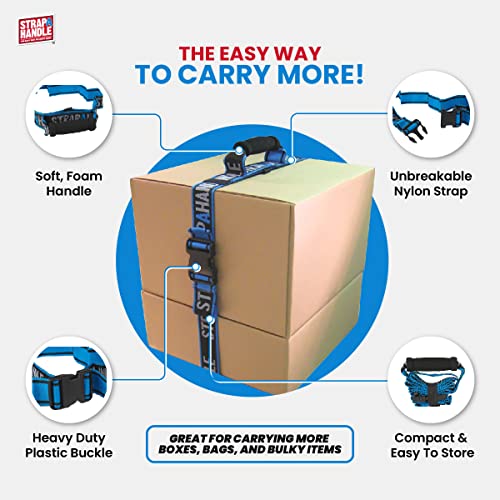 6' Carry Strap with Handle | 2-Pack | Adjustable Belt | Easy, Safe, Secure, Lifting, Moving, Carrying Heavy Boxes, Groceries | Best Luggage Strap (Strap-A-Handle 2 Pack - 6ft. Length, 40lb. Capacity) - color: 6' Length, 40lb. capacity - 2 Pack