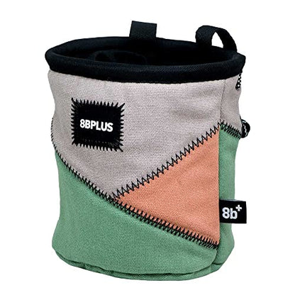 8BPLUS PROBAG - Chalk Bag for Climbing & Bouldering - Belt, Carabiner and Giftbox Included - Wide Opening - Brush Holders for Left & Right Handers - style: WASHED GREEN