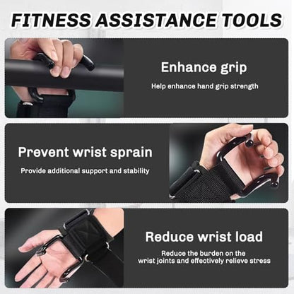 Weight Lifting Hooks, 1 Pair Lifting Hooks for Weight Lifting, 330 LB Heavy Duty Gym Lifting Wrist Strap Hook for Deadlifts, Pull-Ups, Strength Training 0.4inch Grip Weightlifting Hooks for Teen