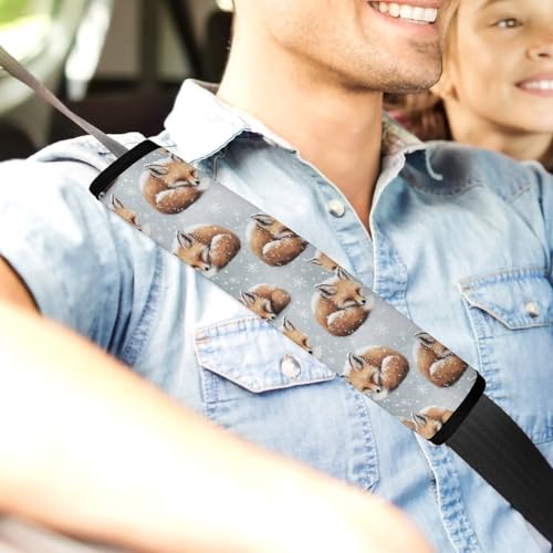 Universal Fit Fox Cute Animal Snow Seat Belt Shoulder Pad for Adult Use, Most Cars, 1 Pair Harness Pads Strap Anti-Slip Pad - color: Pattern 1268