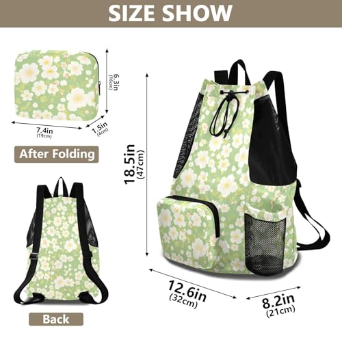 GuoChe Drawstring Backpacks Gym Swim Bag With Inside Pockets Pull String Bag Waterproof Cherry Blossom Flowers - color: Cherry Blossom Flowers