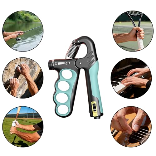 2PCS Adjustable Hand Grip Strengthener (11-220LB) - Automatic Counter Hand Wrist Forearm Exerciser, Grip Strength Trainer for Athletes, Musicians, Injury Recovery & Physical Therapy (Red)