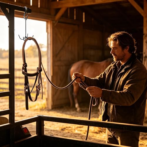 Tack Hooks for Barn 4 Prong Equestrian Gear Organizer Rack | 2 Pieces Tack Hangers for Workshop Garage Utility Room Stable Barn Trailer Stall Fence Rail